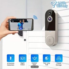 Video Wireless Camera Doorbell Smart Wifi Intercom Phone 1080p Human Detection