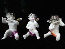 3 Antique Porcelain Cherubs "