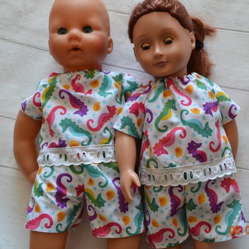 Dolls clothes top shorts - dolls, &