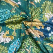 Sanderson, Pamir Garden Teal  Curtain Fabric, Material 100% Cotton 
