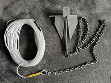 1.5KG Danforth style boat anchor kit 2m 6mm Chain  100ft 8mm rope  Sailing