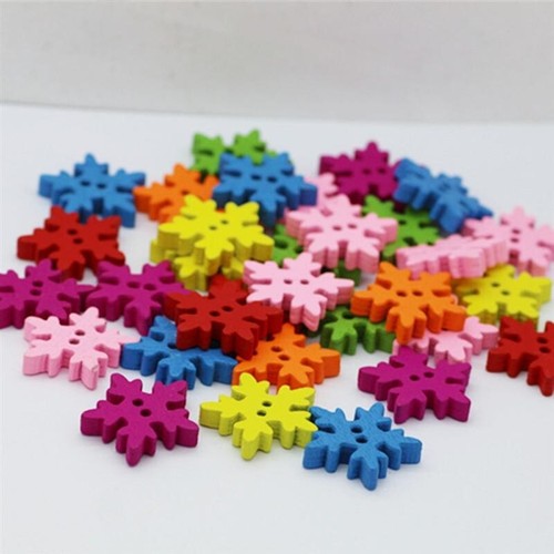 Coloured snowflake buttons - snowflake,