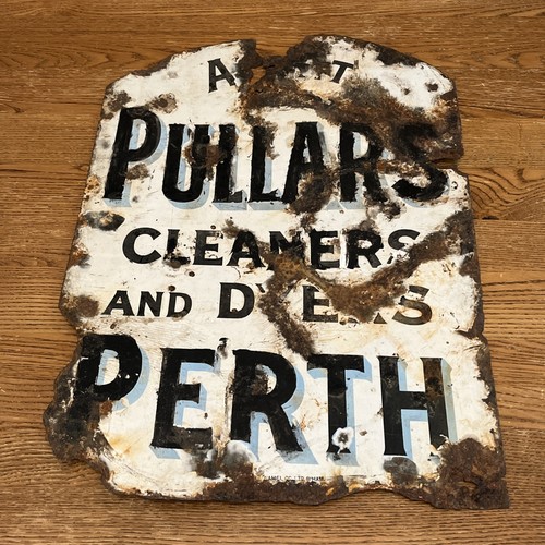 Vintage enamel sign pullars - vintage,