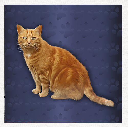 Cat ginger fabric - ginger,