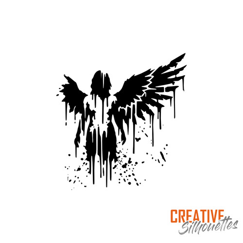 Fallen angel stencil - angel, ---
