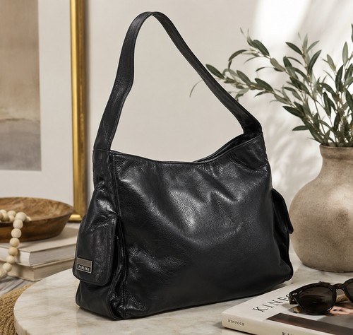 Perlina black genuine - perlina, leather