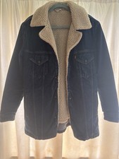 VTG LEVIS 71695 ORANGE TAB LARGE DENIM SHERPA  JACKET COAT 90s UNISEX