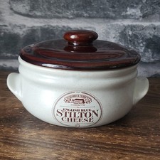 Ceramic Tuxford & Tebbutt English Blue Stilton Cheese Pot & Lid 