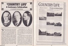 COUNTRY LIFE MAGAZINE : A CENTENARY CELEBRATION. THIS IS AN ORIGINAL ARTICLE SEP