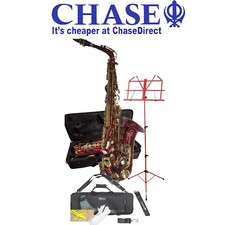 Elkhart Vincent Bach Deluxe E Flat Red Alto Saxophone Pack ~ High F# key  .