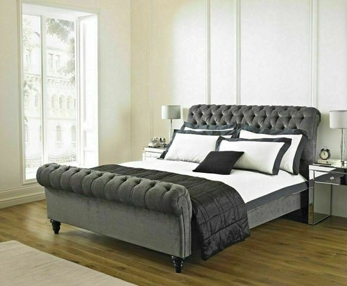 Sleigh scroll bed - scroll, frame