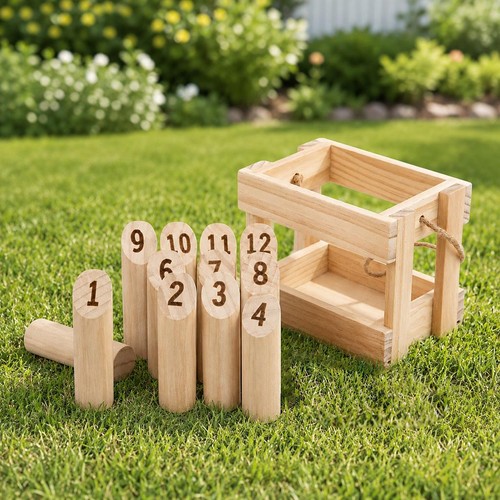 Wooden molkky game set - molkky,