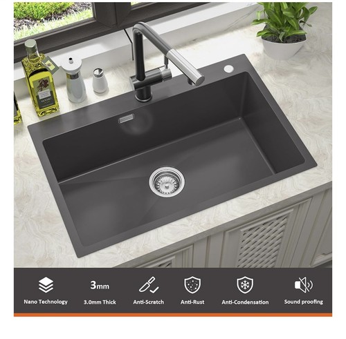Top mount single bowl - top,
