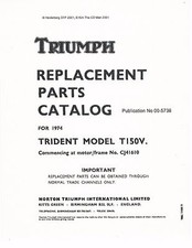 Triumph Parts Manual Book 1974