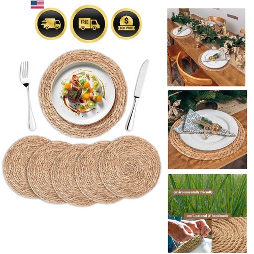 Round woven placemats - placemats, set