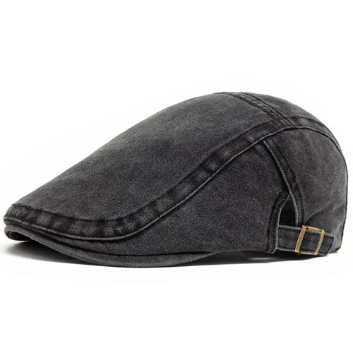 Men flat cap washed - men, newsboy