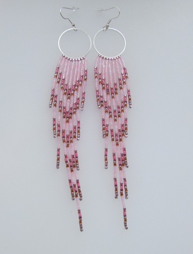 Seed bead fringe hoop - seed,