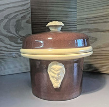 Antique French Pate Terrine Brevetee Le Cachet Head Storage Jar - country chic