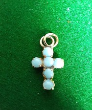 Georgian Antique 9ct Yellow Gold Turquoise Cross