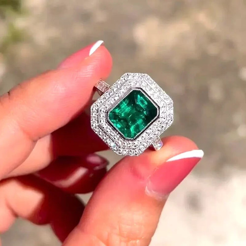Bezel set 45ct emerald cut - emerald,