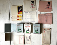 large collection of iconic   unused whist score cards art deco, 30s 40s