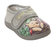 BOYS WINNIE THE POOH TIGGER PIGLET CHARACTER SLIPPERS GRIPPED SOLE UK SIZE 7-10