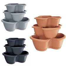 Herb Pot Trio Plants Kitchen Windowsill Flowers Planter Garden Vertical Cascade