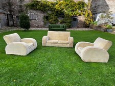 1940s Art Deco Vintage Three Piece Suite  - Original Upholstery