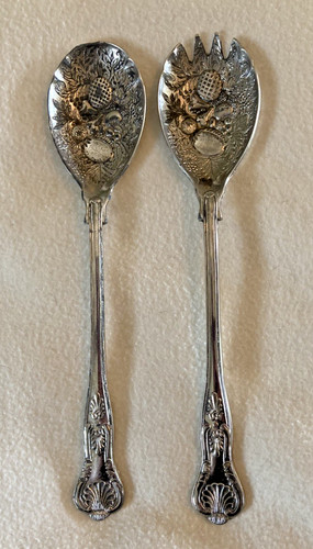 Vintage silver plated salad - vintage,