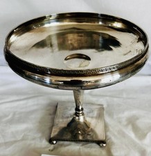 Antique Silver Plate 8 inch Maple & Co Tazza Footed Pedestal Dish Cake Stand S31