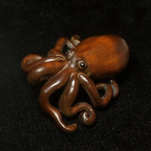 Boxwood hand carved octopus - hand,