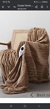 Cozee Home Faux Fur and Velvetsoft Heated Throw with 9 Heat Settings-Dark Taupe