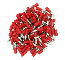 100 Pack 22-18 Gauge Red Male