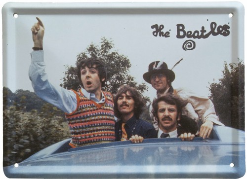 Beatles souvenir bus roof - beatles,