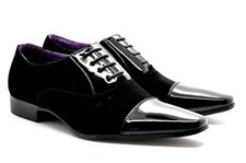 Mens Lace Up Patent Shiny