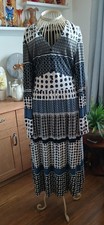 Phase Eight Spotted Lined  Midi Dress Size 14