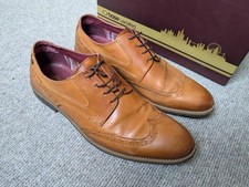 Base London Men's Leather Brogues Risco Waxy Tan UK Size 10