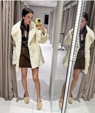 ZARA FAUX FUR COAT OYSTER