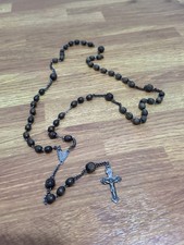 Vintage Italian Roma Italy Wooden Bead RomanCatholic Rosary