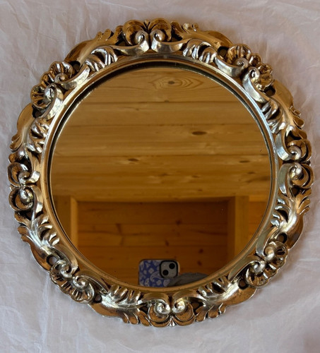 Vintage round mirror - round, ornate