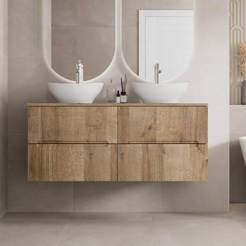 1200mm oak vanity unit double - 1200mm,
