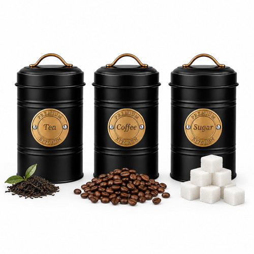 Tea coffee sugar canister - coffee, set