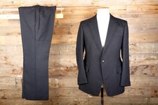 Fancy vintage tuxedo dinner suit 38L 34W 30L black worsted wool  John Temple