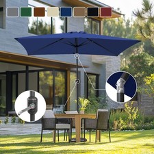 2x3m Rectangle Garden Patio Parasol UV Protection Sun Shade Tilt Crank Umbrella