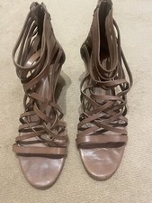 ASH - Ladies Gladiator Wedged Sandal  - Taupe - Size 40