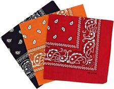 Pack Of 3 Cotton Paisley Bandana Headcover Neck Scarf Assorted Colours Gift