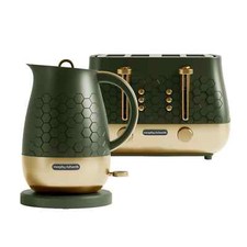 Morphy Richards Cassini Jug Kettle & 4 Slice Toaster Set in Olivine Green
