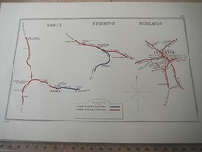 HAWES KIRKBY STEPHEN DENT STOURTON ROTHWELL NUNEATON BEDWORTH RAILWAY MAP 1928