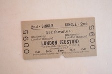 Railway Ticket BTC Braithwaite to London (Euston) 2nd