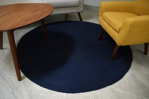 Round jute rug natural - jute,